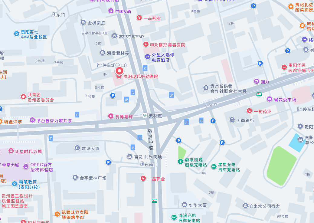 贵阳新现代医院瑞金北路1号周边交通示意图