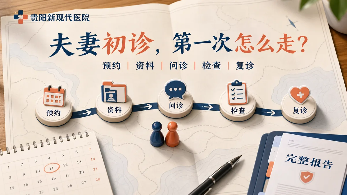 夫妻第一次到贵阳新现代医院看不孕，完整流程是什么？